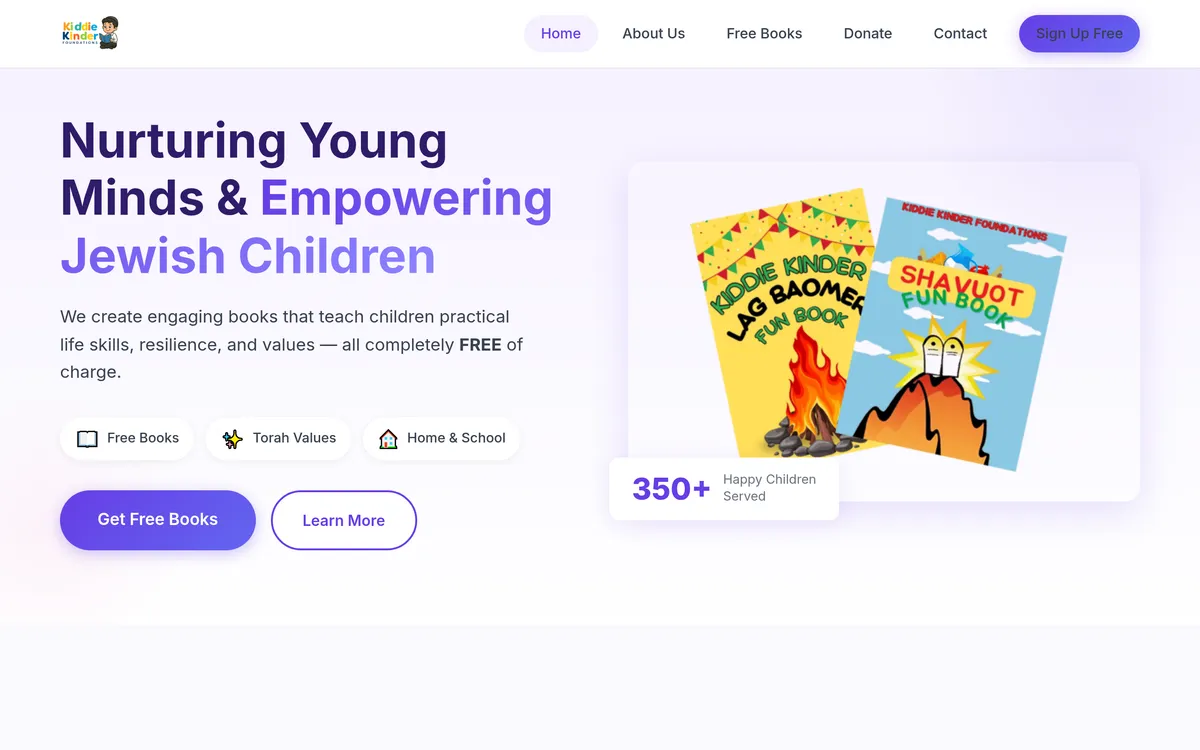 Kiddie Kinder Foundations website screenshot