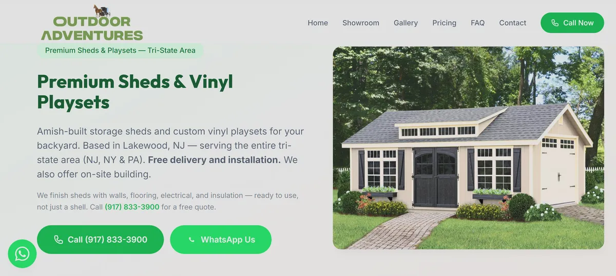 Outdoor Adventures USA website screenshot